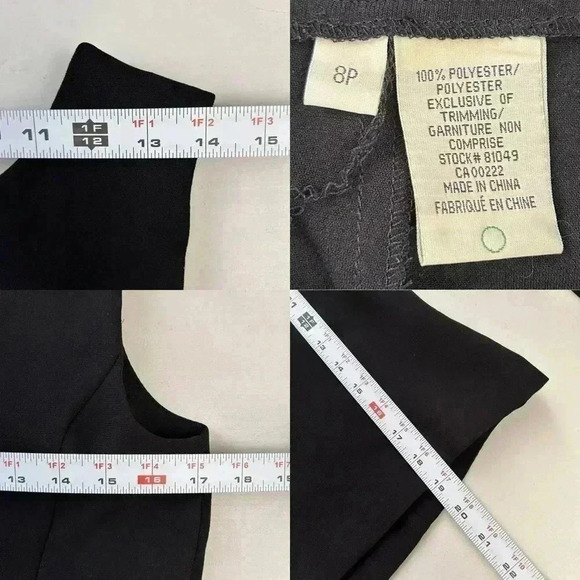 Vintage Pant Set Matching Trousers Sleeveless Top Black Size 8 Petite - Picture 12 of 16